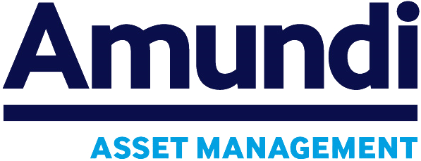 Logotype of Amundi brand on white background