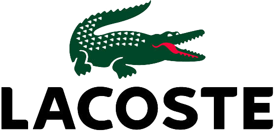 Logotype of Lacoste brand on white background