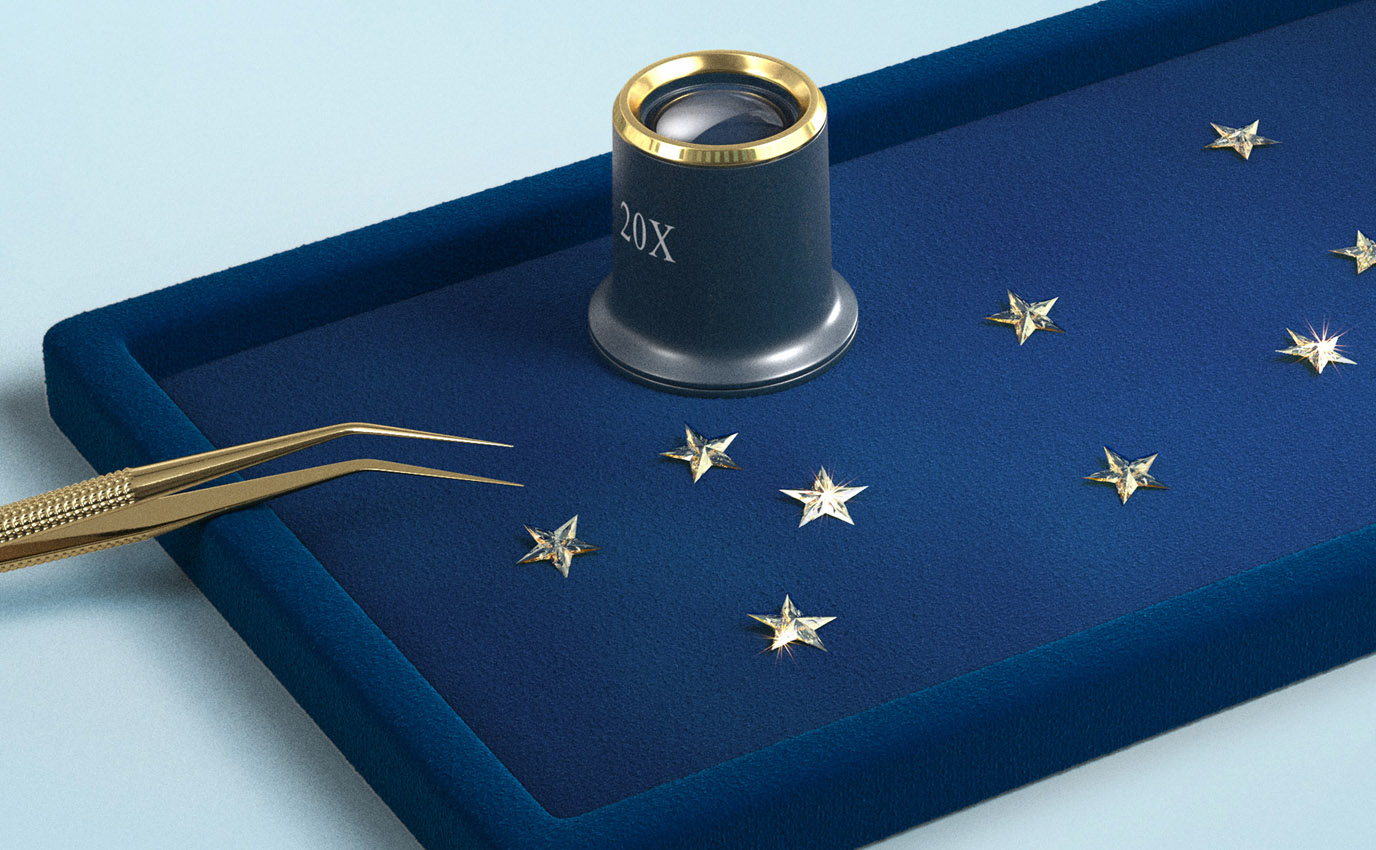 amundi assets europe diamonds ad detail 3D frappa