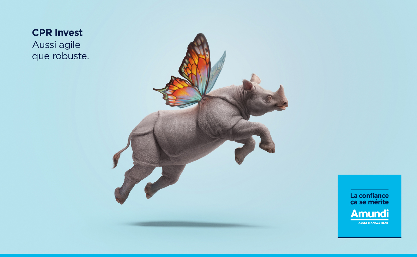 amundi cpr invest rhino papillon publicite creative frappa