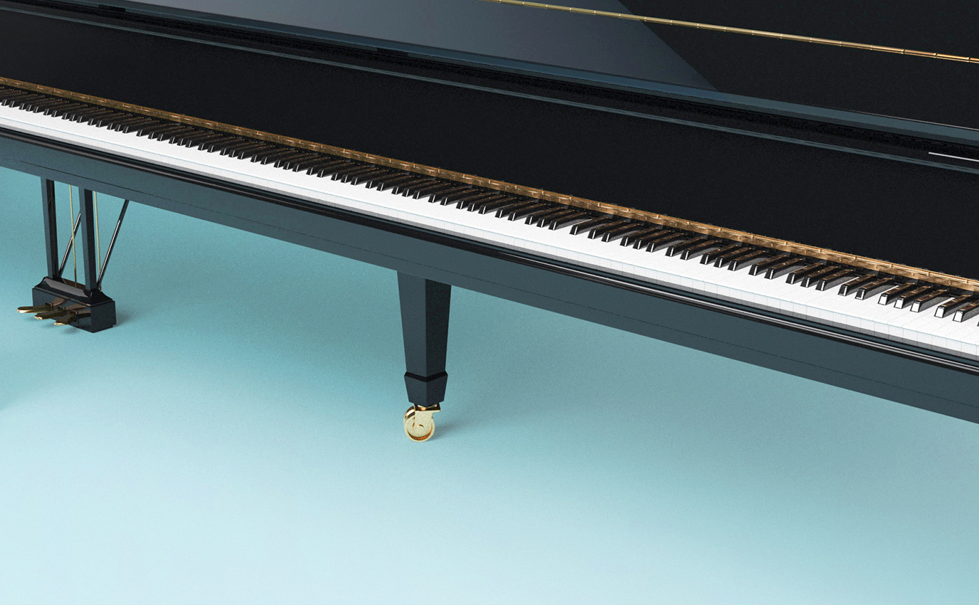 amundi first income infinite piano ad detail 3D production