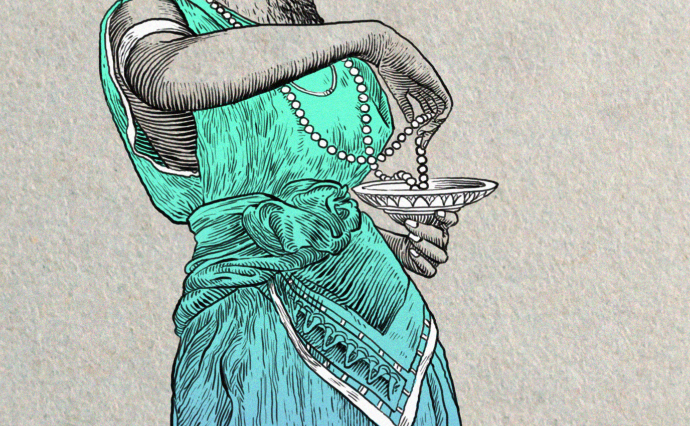 digital chimaeras detail green blue robe vert bleu handmade design illustration frappa