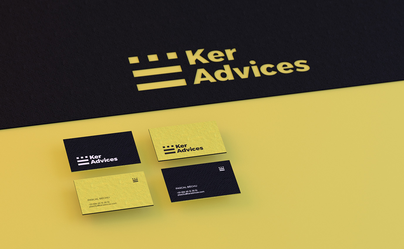 ker advices business card carte visite branding design logo creation marque frappa