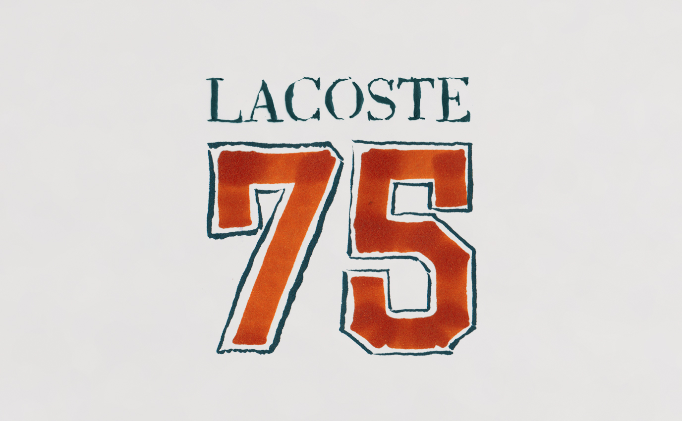 lacoste 75 chiffres numbers typo ink painting illustration handmade fait main frappa