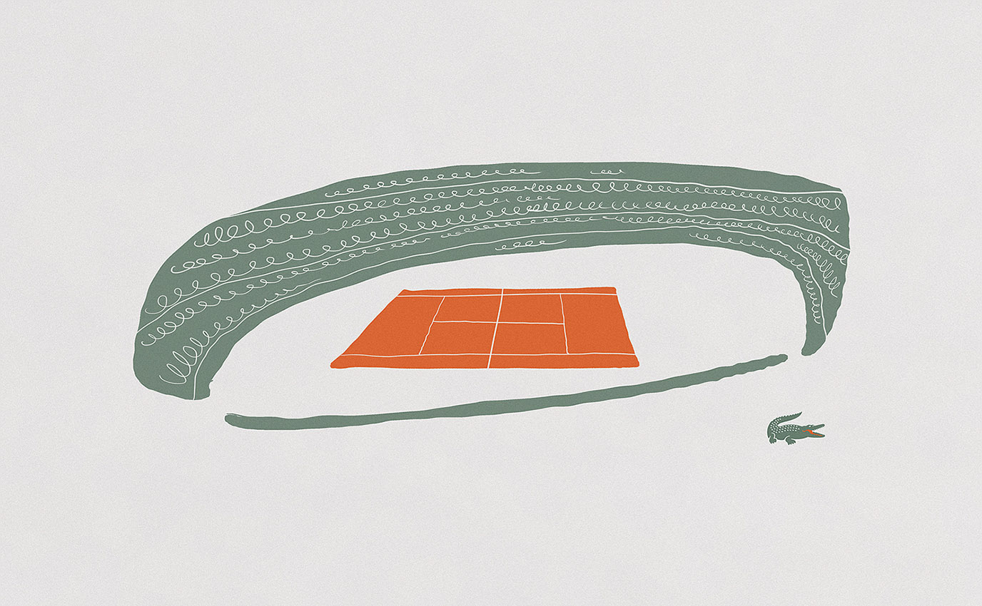 lacoste roland garros stadium stade tennis illustration art design frappa